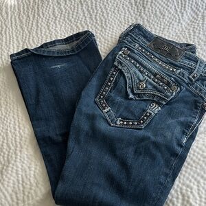 Miss Me Boot Women’s Blue Jeans with Embellished Pockets